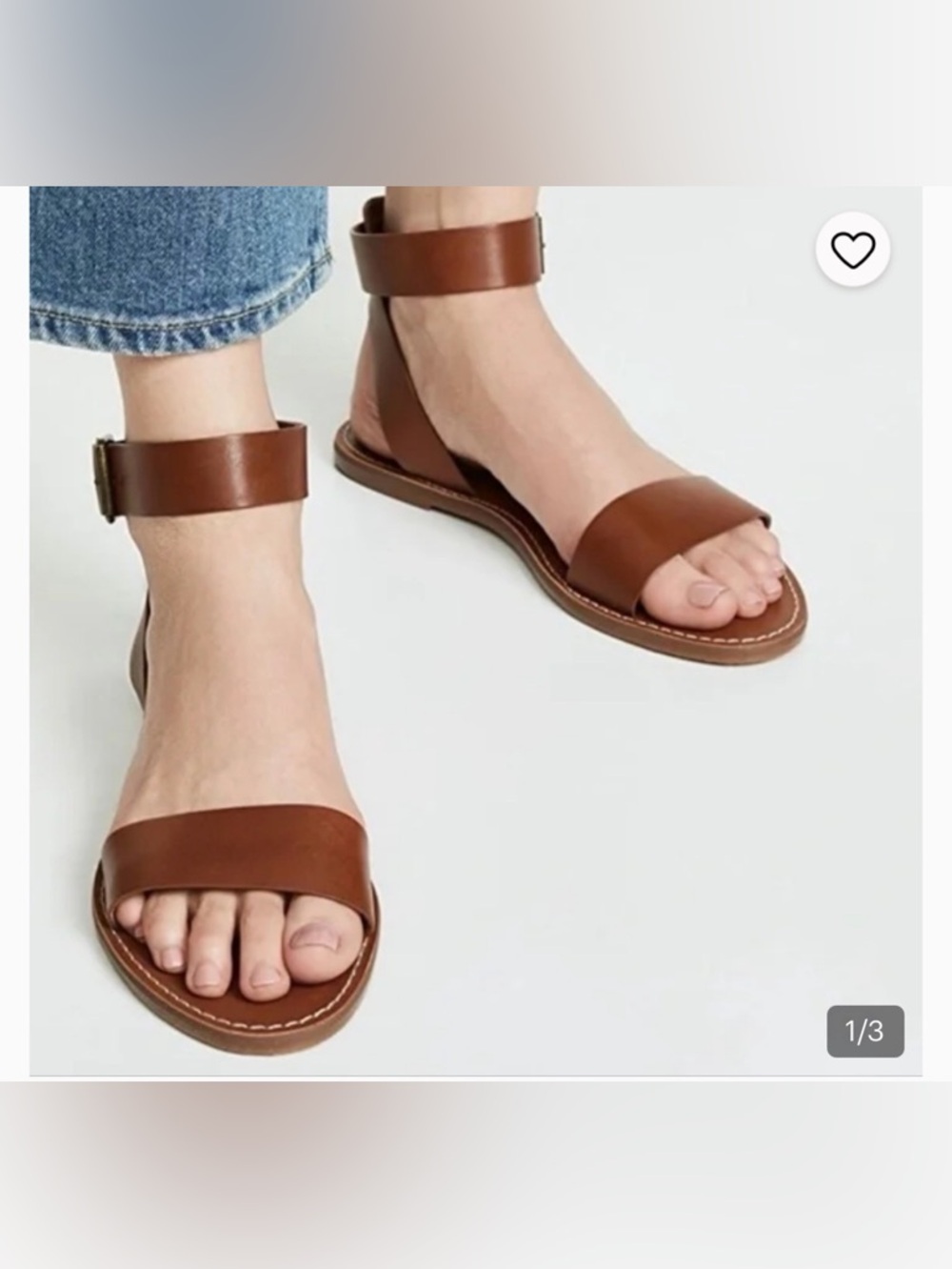 Madewell The Boardwalk Ankle-Strap Sandal in brown size 8